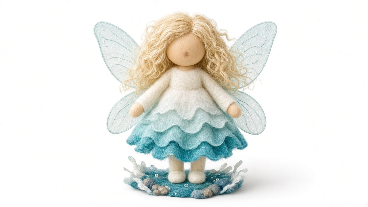 Brook - felted wool fairy portrait