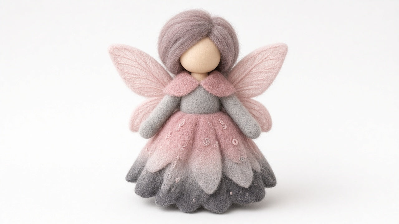 Echo - felted wool fairy portrait