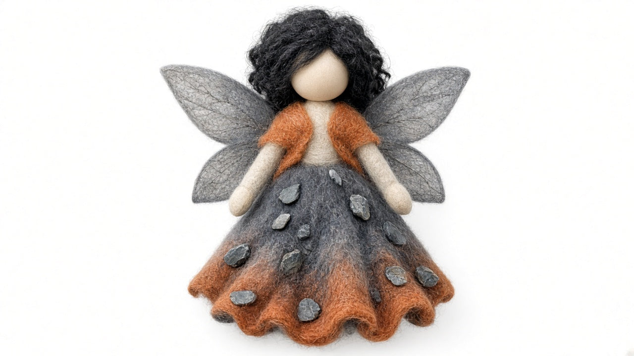 Flint - felted wool fairy portrait