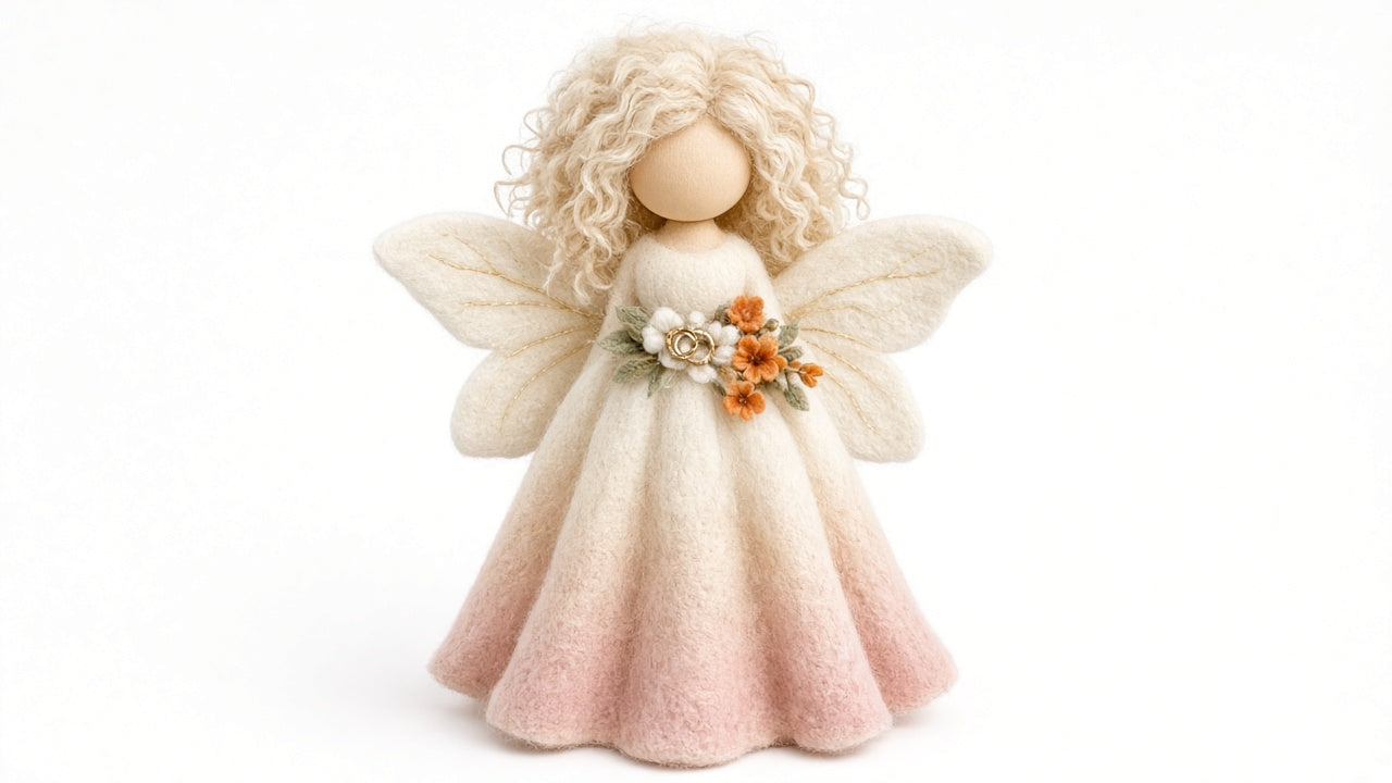Vow - felted wool fairy portrait