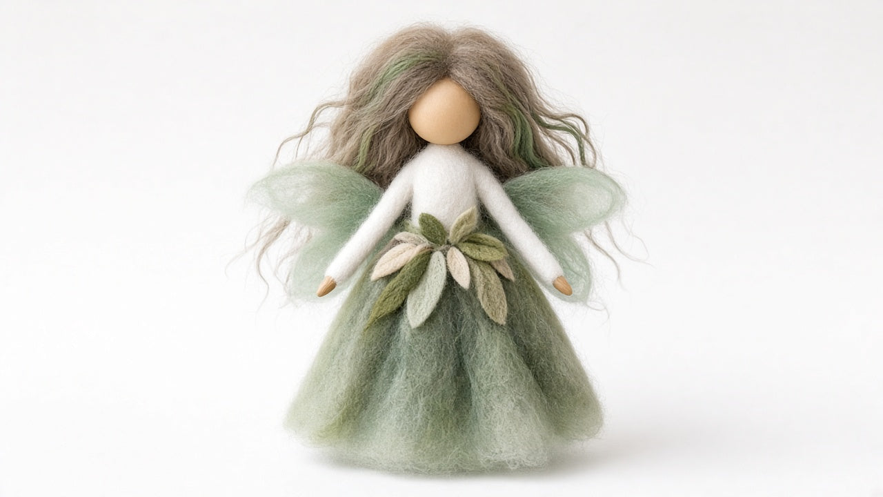Willow - felted wool fairy portrait